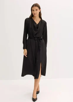 Damen bonprix Bekleidung·Pullover & Strickjacken|Kleider|Midikleid aus glänzendem Satin