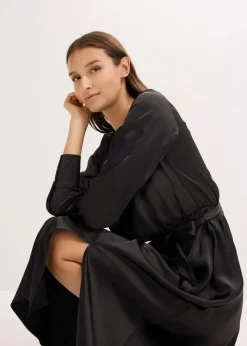 Damen bonprix Bekleidung·Pullover & Strickjacken|Kleider|Midikleid aus glänzendem Satin