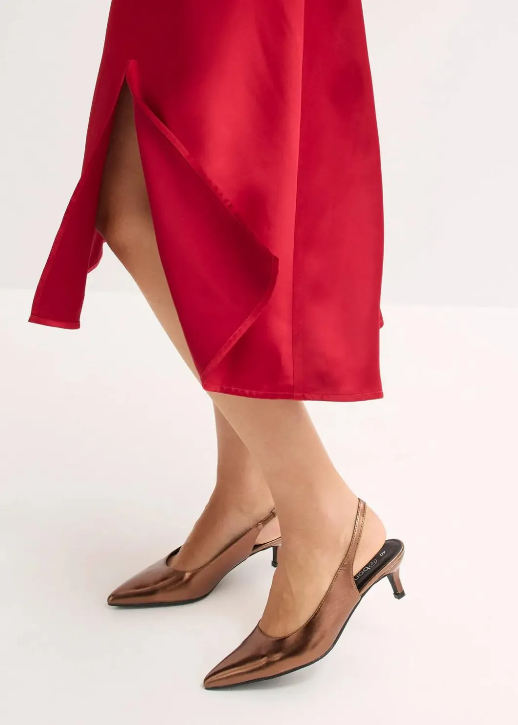 New Midikleid aus glänzendem Satin Damen Nachhaltigere Materialien|Kleider