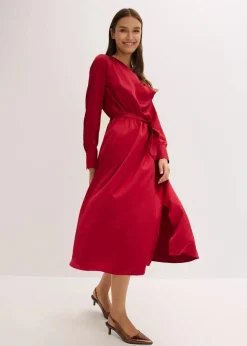 New Midikleid aus glänzendem Satin Damen Nachhaltigere Materialien|Kleider
