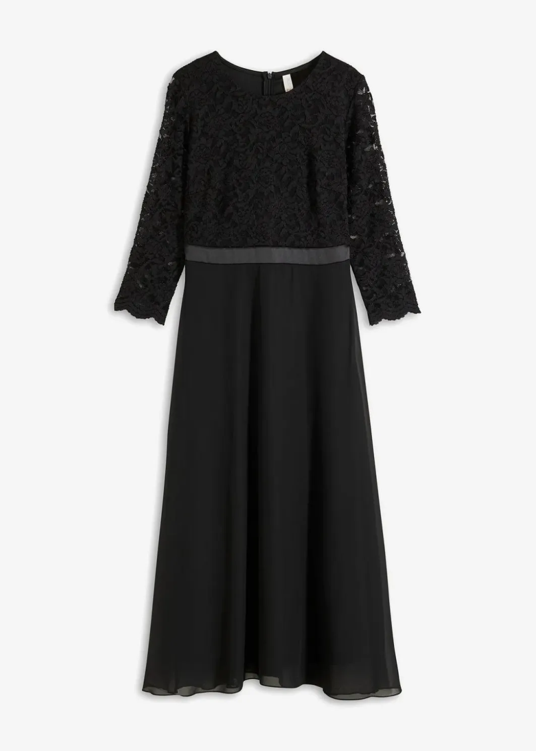 Damen bonprix Kleider|Festliche Mode|Midikleid aus leichtem Chiffon mit Spitzen-Oberteil