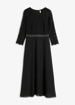 Best Midikleid aus leichtem Chiffon mit Spitzen-Oberteil Damen Kurzgrößen|Bekleidung·Pullover & Strickjacken