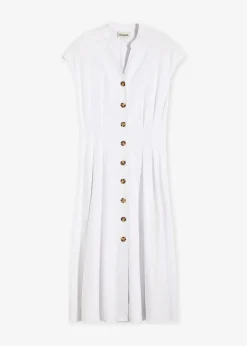 Damen bonprix Bekleidung·Pullover & Strickjacken|Kleider|Midikleid aus leichtem Leinen-Mix