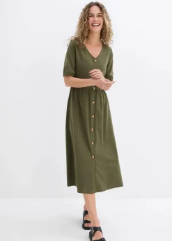 Damen bonprix Bekleidung·Pullover & Strickjacken|Kleider|Midikleid aus reiner Baumwolle