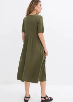 Damen bonprix Bekleidung·Pullover & Strickjacken|Kleider|Midikleid aus reiner Baumwolle