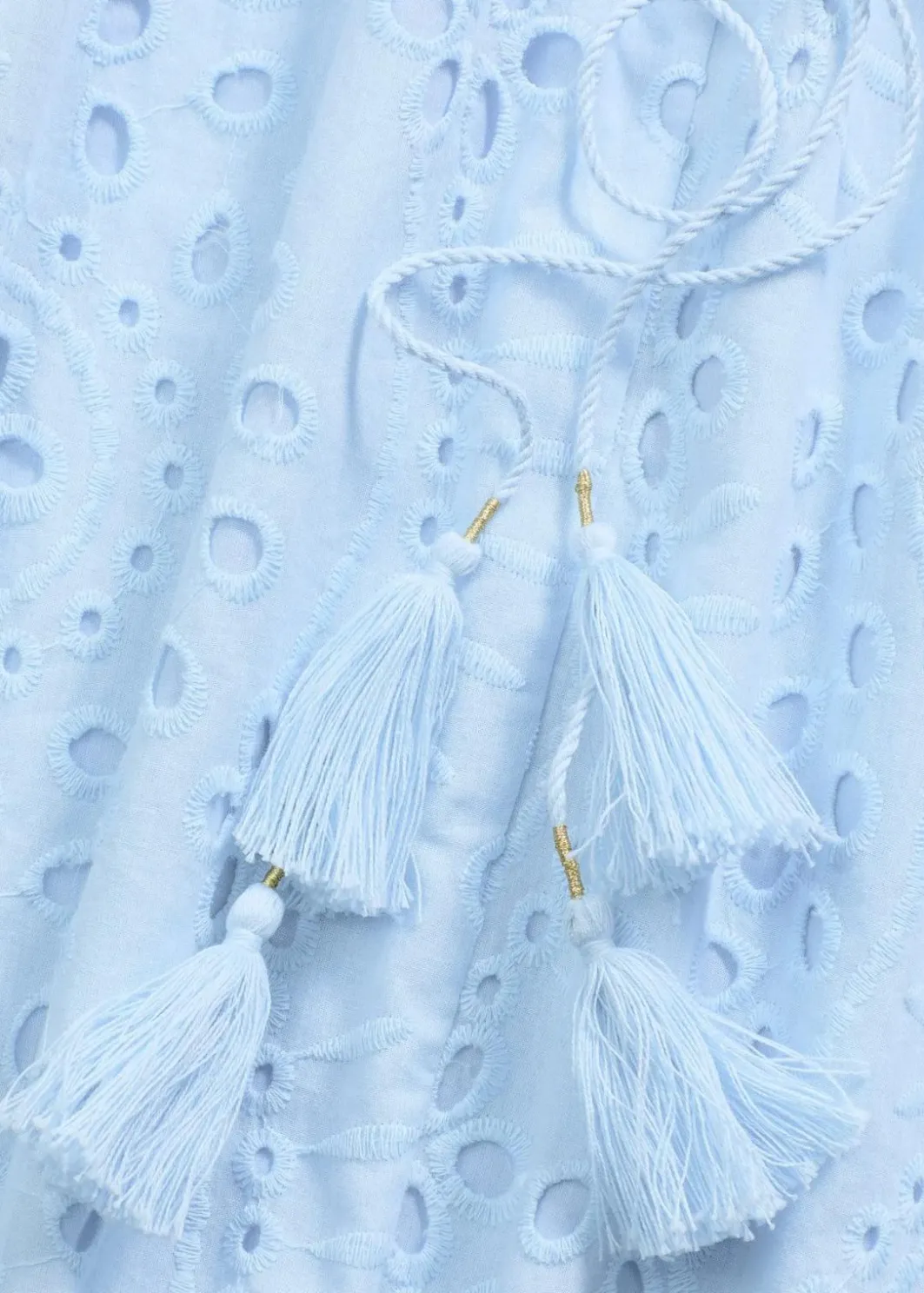 Hot Midikleid aus reiner Baumwolle mit Lochstickerei Damen Kleider