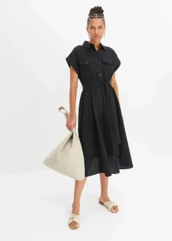 Damen bonprix Bekleidung·Pullover & Strickjacken|Kleider|Midikleid aus reiner Baumwolle