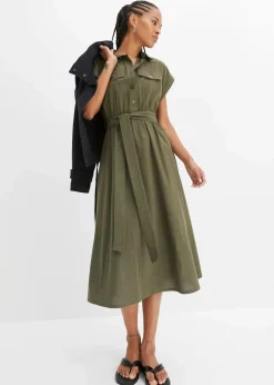 Outlet Midikleid aus reiner Baumwolle Damen Kleider|Bekleidung·Pullover & Strickjacken