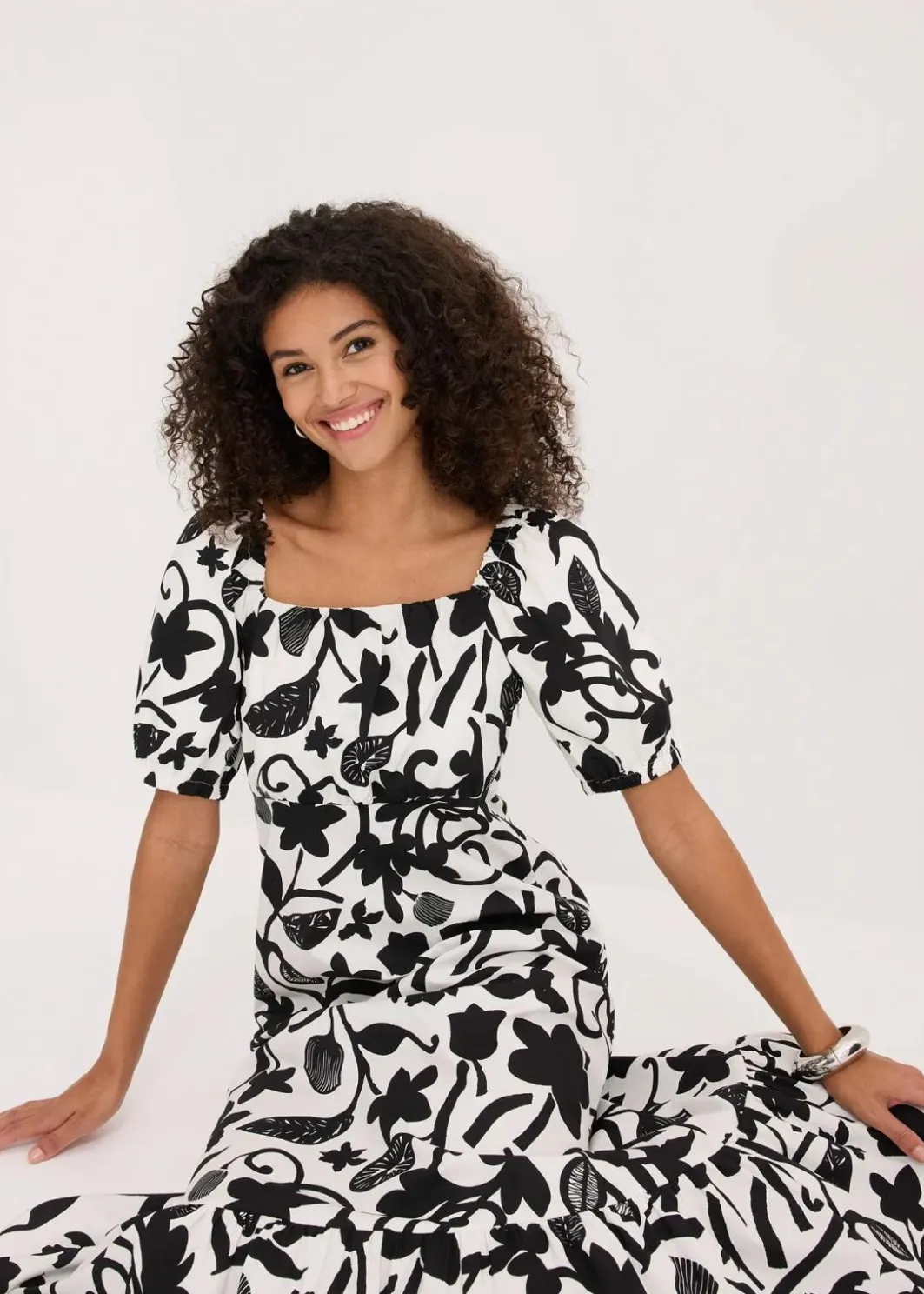 Damen bonprix Kleider|Bekleidung·Pullover & Strickjacken|Midikleid aus reiner Bio-Baumwolle