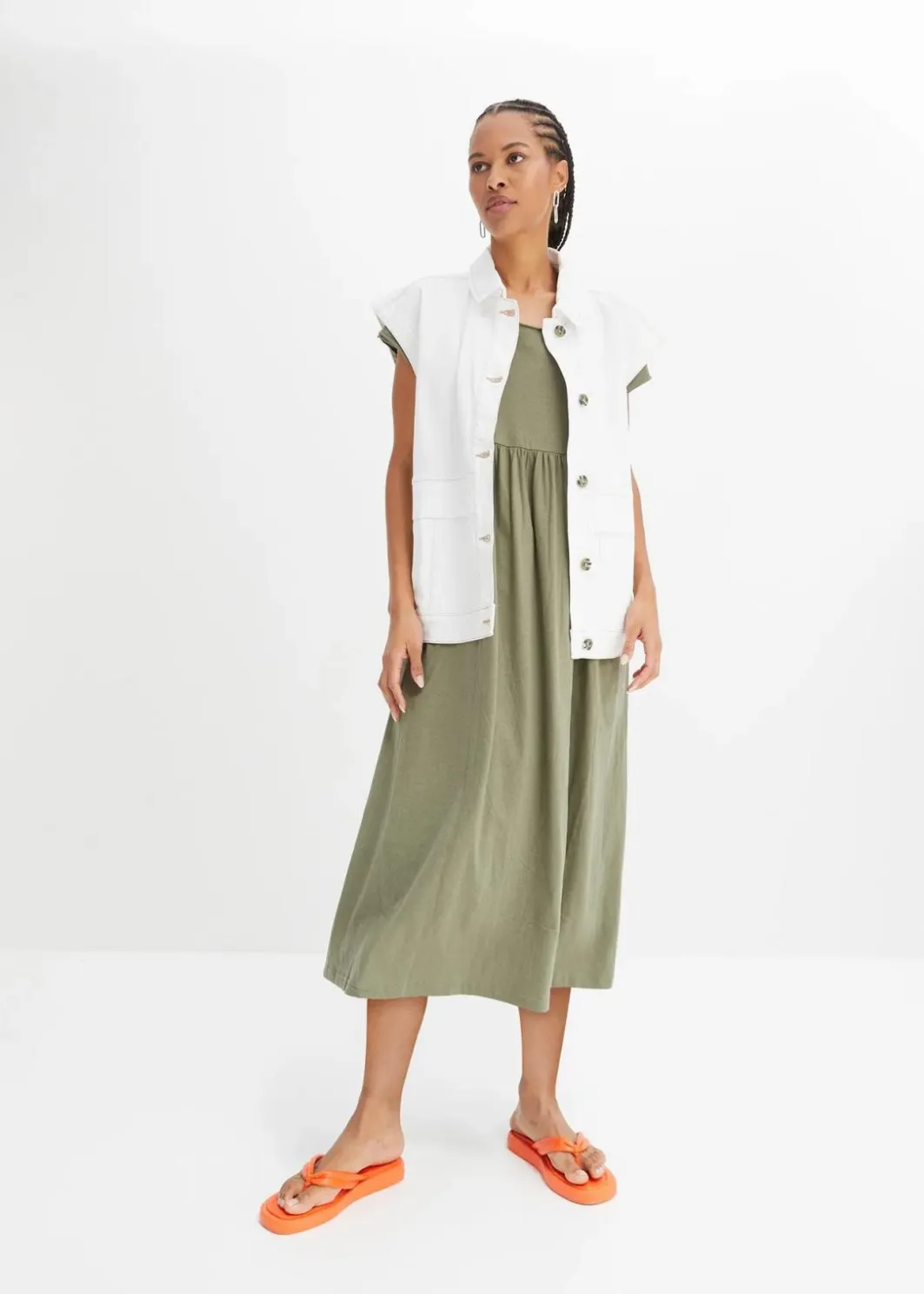 Online Midikleid aus reiner Bio-Baumwolle Damen Nachhaltigere Materialien|Kleider