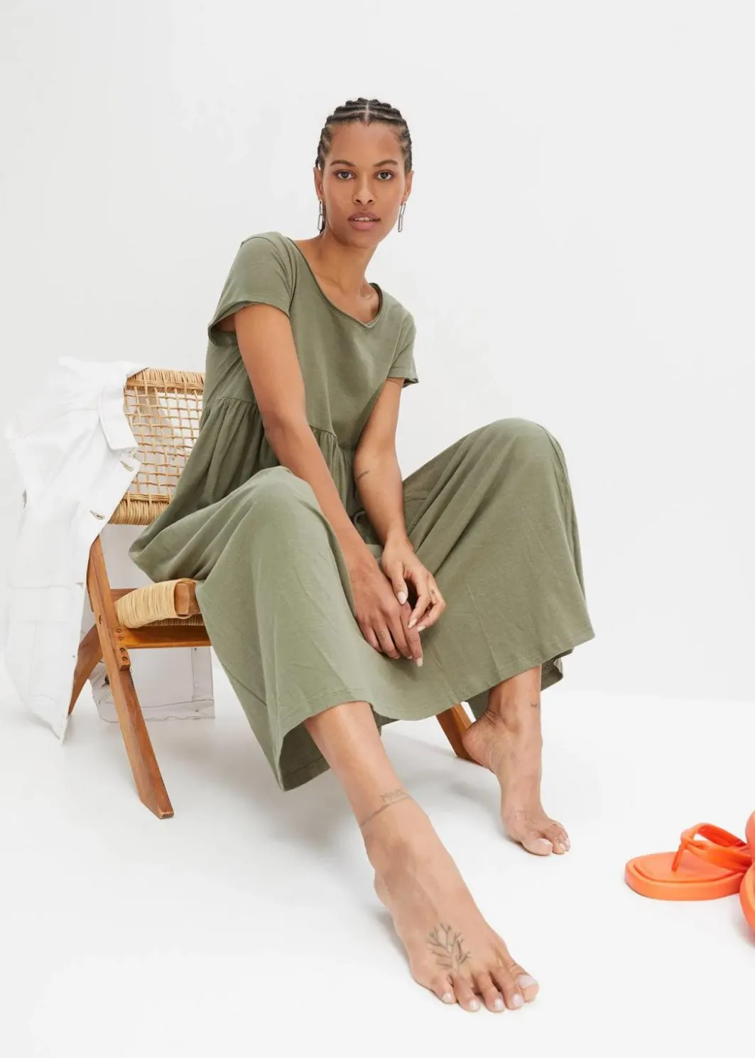 Online Midikleid aus reiner Bio-Baumwolle Damen Nachhaltigere Materialien|Kleider
