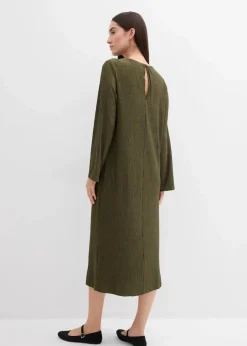 Damen bonprix Kleider|Bekleidung·Pullover & Strickjacken|Midikleid aus strukturiertem Crinkle