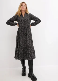 Damen bonprix Bekleidung·Pullover & Strickjacken|Nachhaltigere Materialien|Midikleid aus Viskose