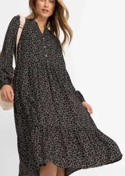 Damen bonprix Bekleidung·Pullover & Strickjacken|Nachhaltigere Materialien|Midikleid aus Viskose