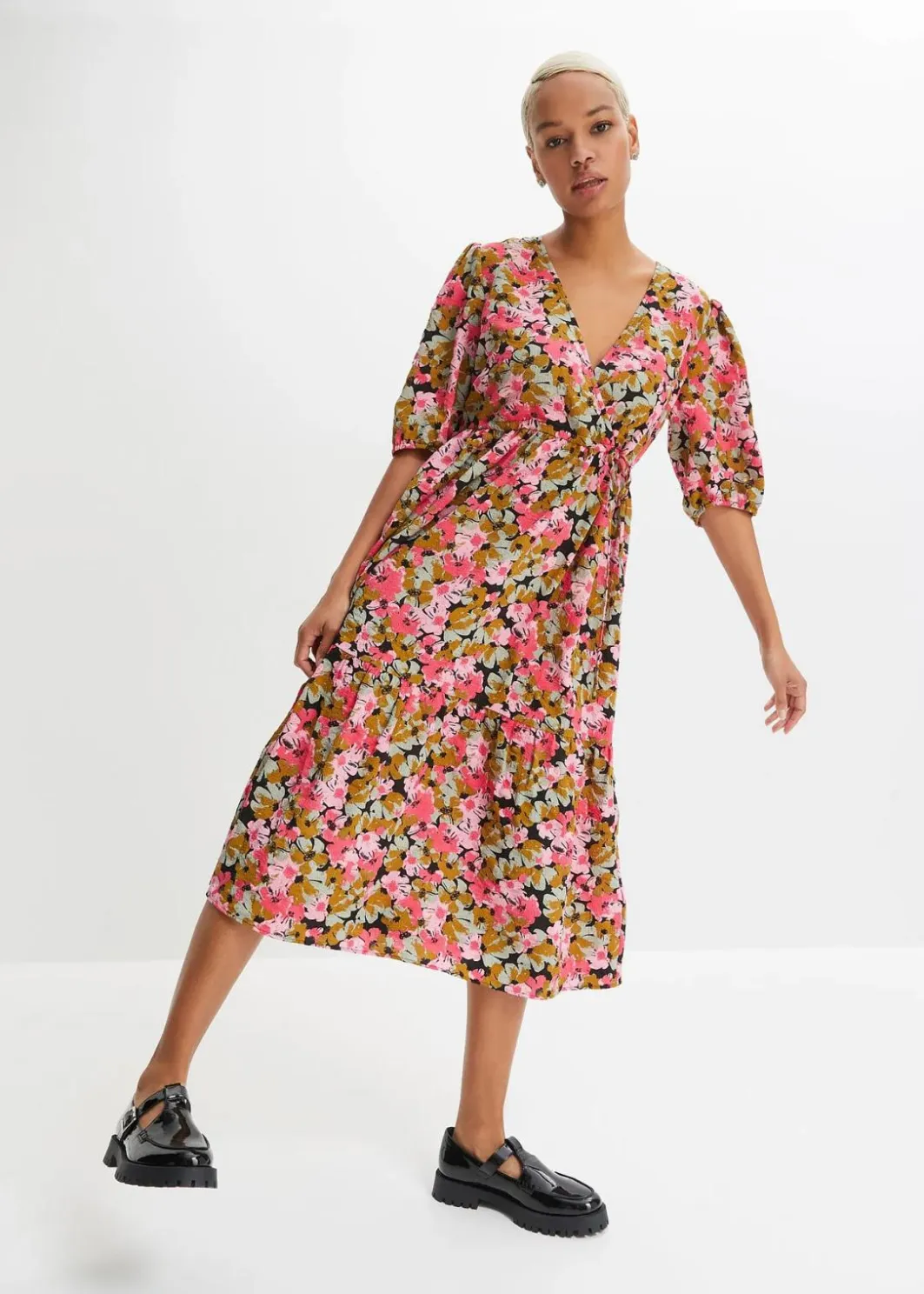 Sale Midikleid aus Viskose-Mix Damen Bekleidung·Pullover & Strickjacken|Kleider