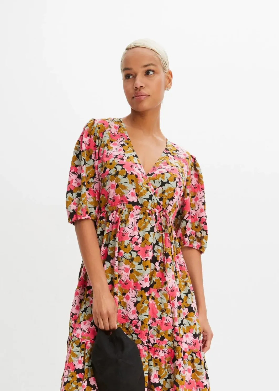 Sale Midikleid aus Viskose-Mix Damen Bekleidung·Pullover & Strickjacken|Kleider