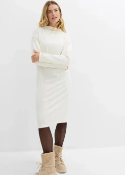 Damen bonprix Kleider|Bekleidung·Pullover & Strickjacken|Midikleid aus Viskose-Mix