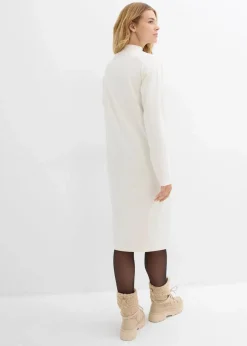 Damen bonprix Kleider|Bekleidung·Pullover & Strickjacken|Midikleid aus Viskose-Mix