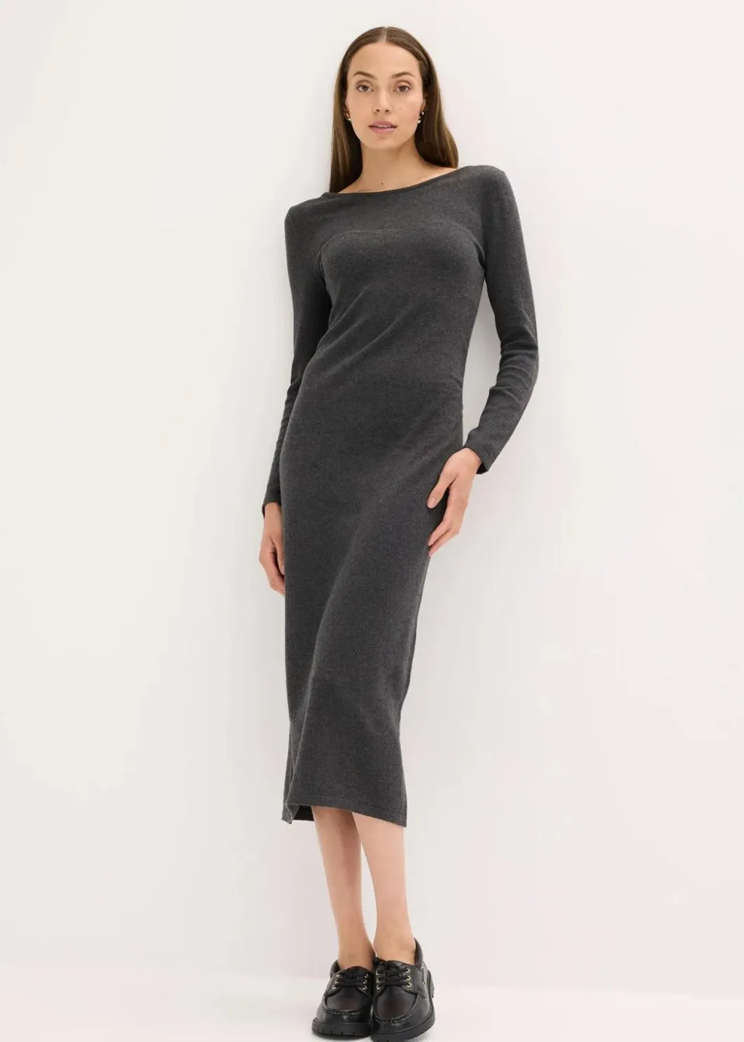 Damen bonprix Kleider|Midikleid aus weichem Kaschmir-Mix