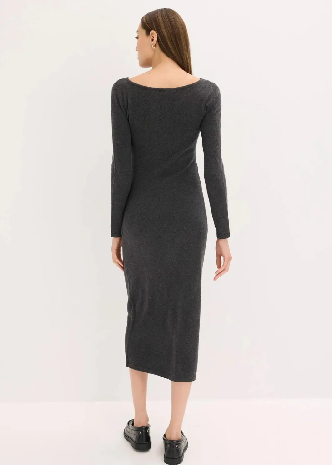 Damen bonprix Kleider|Midikleid aus weichem Kaschmir-Mix