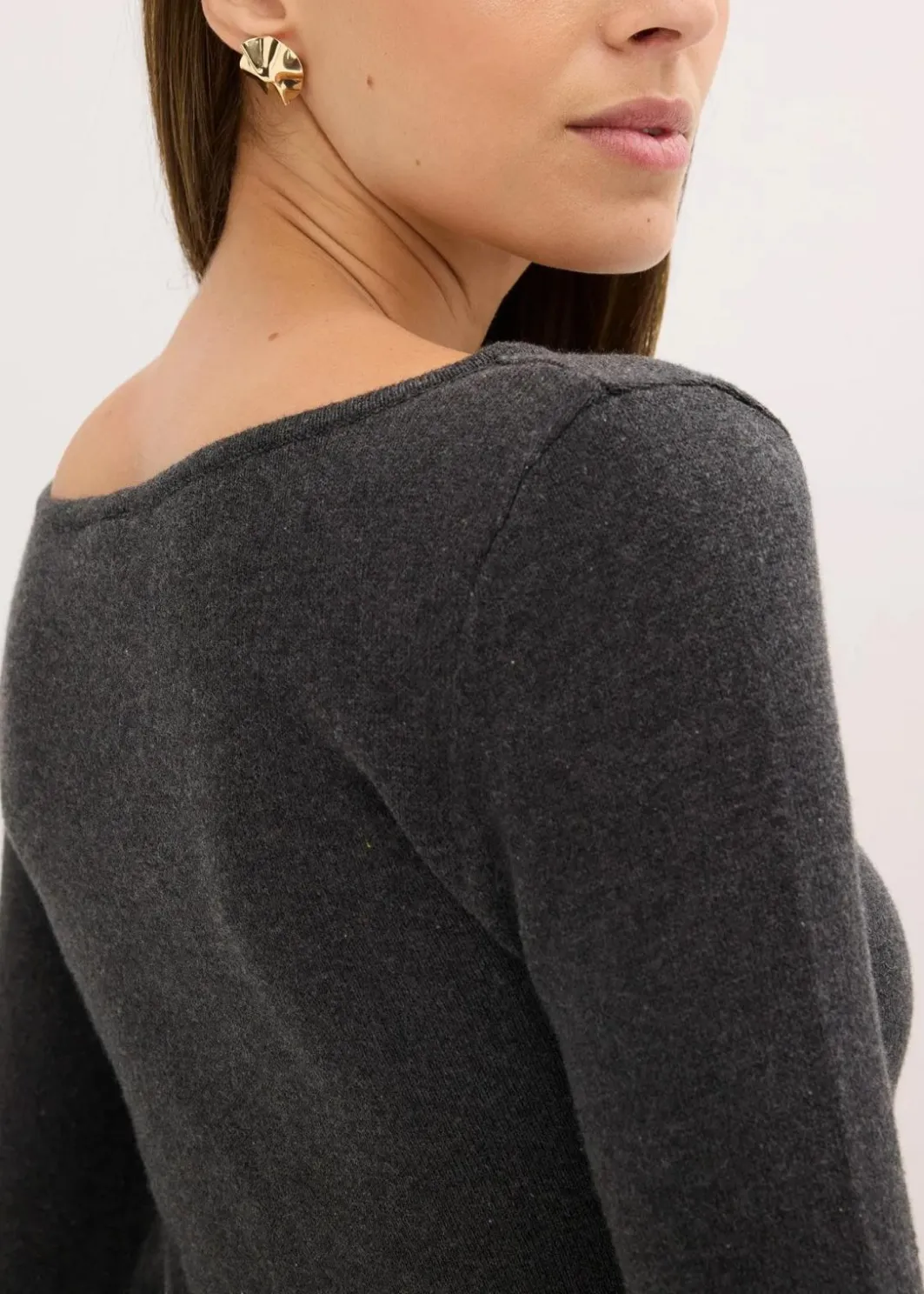 Damen bonprix Kleider|Midikleid aus weichem Kaschmir-Mix