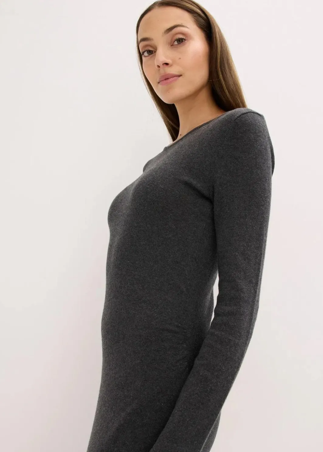 Damen bonprix Kleider|Midikleid aus weichem Kaschmir-Mix