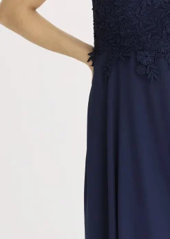 Damen bonprix Bekleidung·Pullover & Strickjacken|Festliche Mode|Midikleid aus zartem Tüll mit Spitze