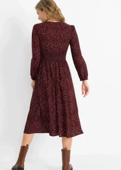 Damen bonprix Bekleidung·Pullover & Strickjacken|Nachhaltigere Materialien|Midikleid mit Blumenprint