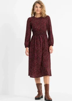 Damen bonprix Bekleidung·Pullover & Strickjacken|Nachhaltigere Materialien|Midikleid mit Blumenprint
