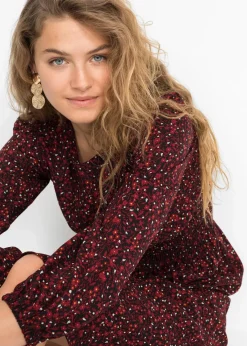 Damen bonprix Bekleidung·Pullover & Strickjacken|Nachhaltigere Materialien|Midikleid mit Blumenprint