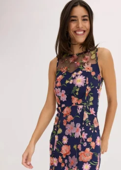 Damen bonprix Bekleidung·Pullover & Strickjacken|Festliche Mode|Midikleid mit floraler Stickerei
