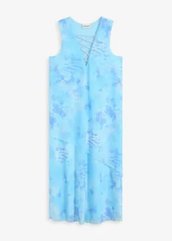 Damen bonprix Kleider|Midikleid mit Mesh und Glitzerschnürung