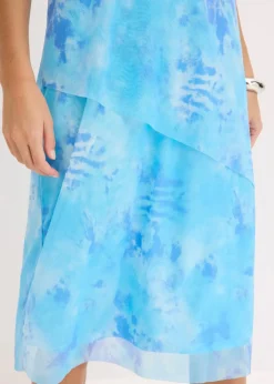 Damen bonprix Kleider|Midikleid mit Mesh und Glitzerschnürung