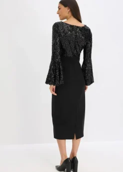 New Midikleid mit Pailletten Damen Bekleidung·Pullover & Strickjacken|Festliche Mode