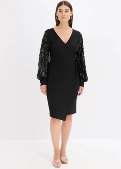 Outlet Midikleid mit Paillettenstickerei an den Ärmel Damen Bekleidung·Pullover & Strickjacken|Festliche Mode