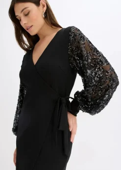 Outlet Midikleid mit Paillettenstickerei an den Ärmel Damen Bekleidung·Pullover & Strickjacken|Festliche Mode