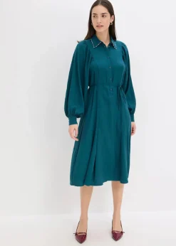New Midikleid mit Perlen Applikation Damen Kleider|Bekleidung·Pullover & Strickjacken