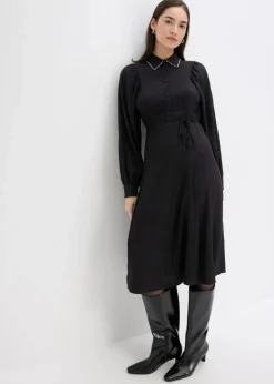 Damen bonprix Bekleidung·Pullover & Strickjacken|Kleider|Midikleid mit Perlen Applikation