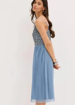 Best Midikleid mit Plissee-Rock und Paillettenstickerei Damen Bekleidung·Pullover & Strickjacken|Festliche Mode