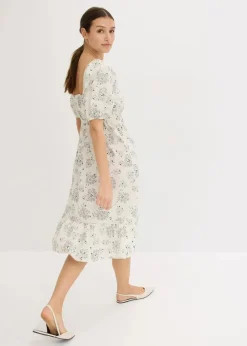 Damen bonprix Bekleidung·Pullover & Strickjacken|Kleider|Midikleid mit Puffärmeln