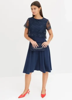 Damen bonprix Festliche Mode|Kleider|Midikleid mit Spitze