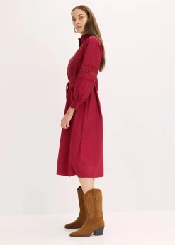 Best Midikleid mit Spitzeneinsatz aus Baumwolle Damen Kleider