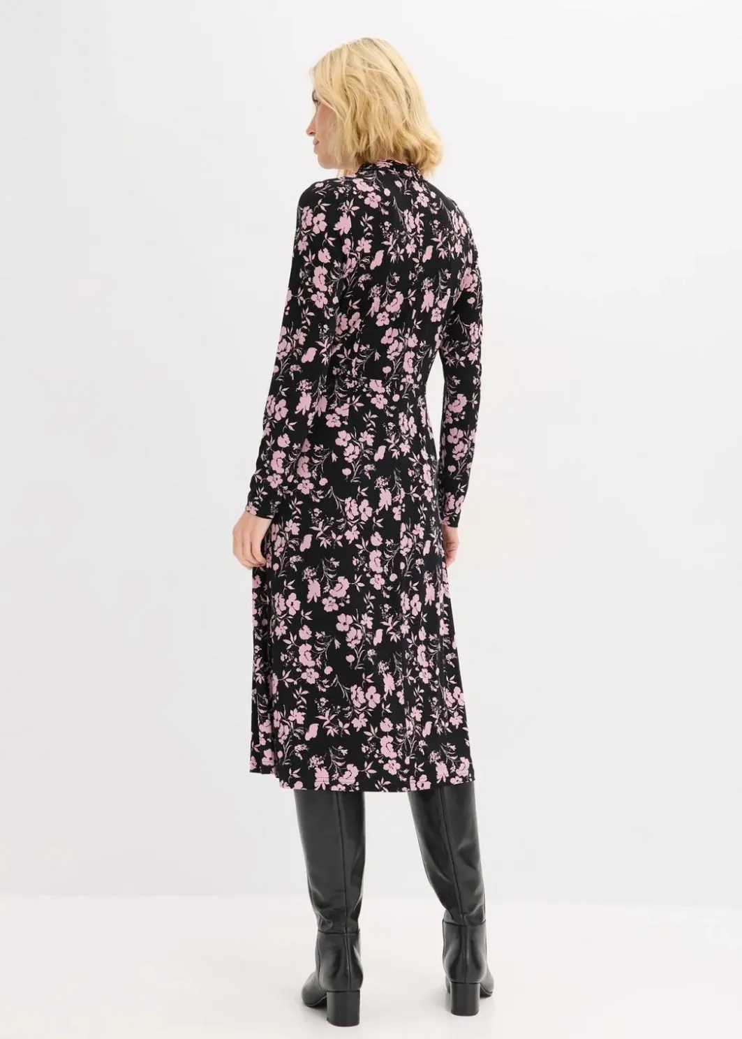 Damen bonprix Bekleidung·Pullover & Strickjacken|Kleider|Midikleid mit Stehkragen