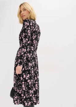 Damen bonprix Bekleidung·Pullover & Strickjacken|Kleider|Midikleid mit Stehkragen