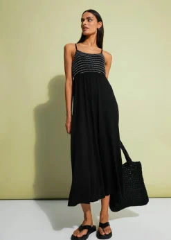 Discount Midikleid mit Stickerei Damen Kleider|Bekleidung·Pullover & Strickjacken