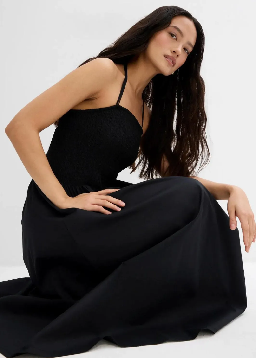 Damen bonprix Kleider|Bekleidung·Pullover & Strickjacken|Midikleid mit Trägervariante