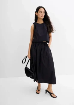 Damen bonprix Röcke|Zweiteiler & Sets|Midirock aus reiner Baumwolle