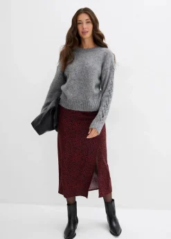 Damen bonprix Röcke|Midirock aus fließender Viskose