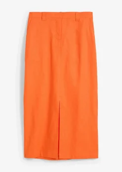 Outlet Midirock aus luftigem Leinen-Mix Damen Bekleidung·Sportbekleidung|Röcke