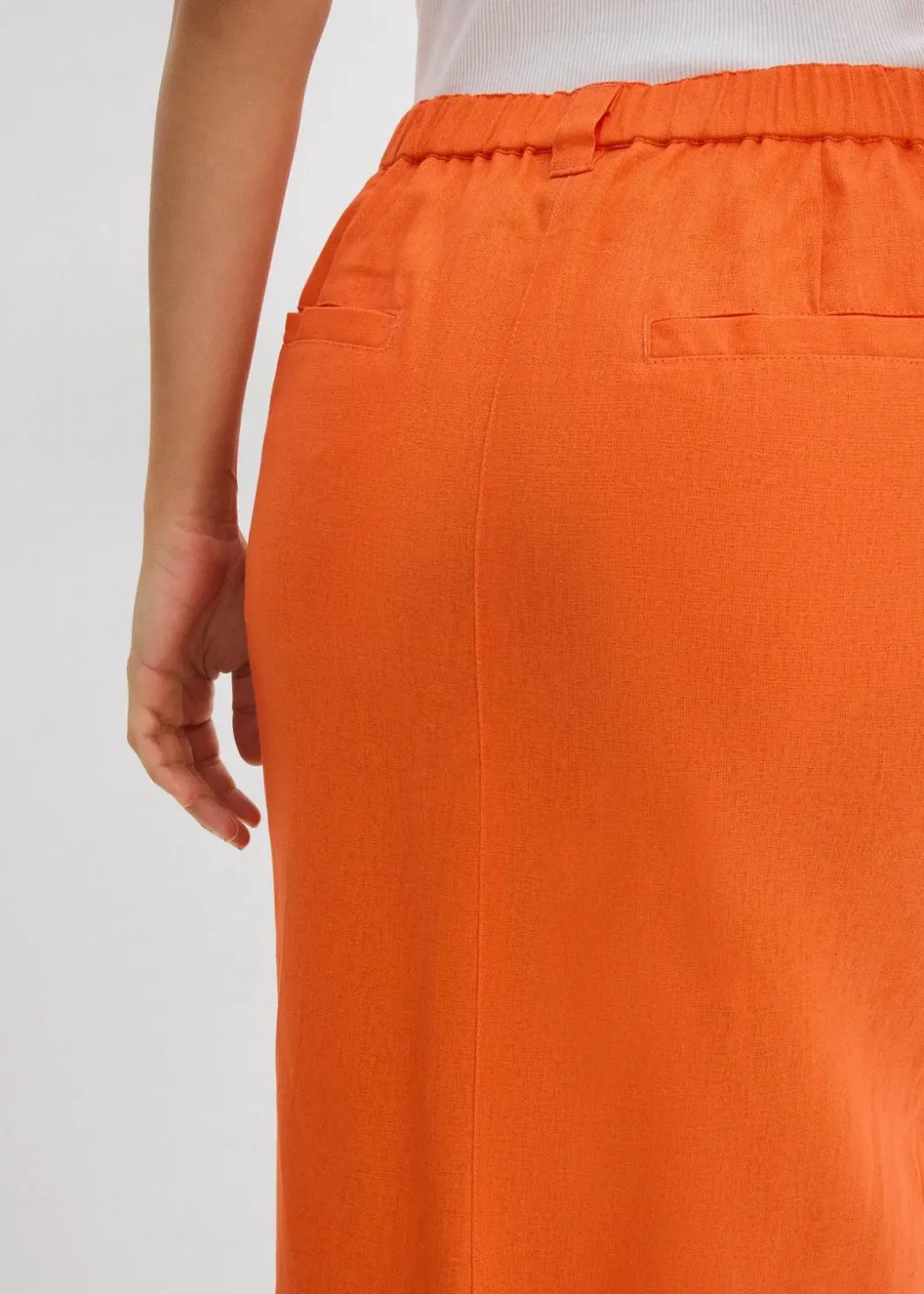 Outlet Midirock aus luftigem Leinen-Mix Damen Bekleidung·Sportbekleidung|Röcke